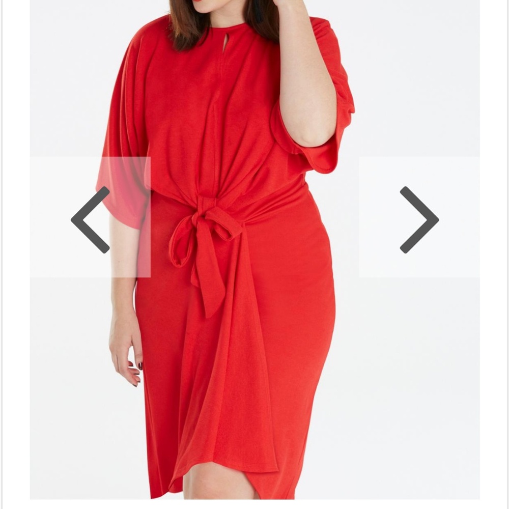 Red Waist Tie Dress (Never Worn)